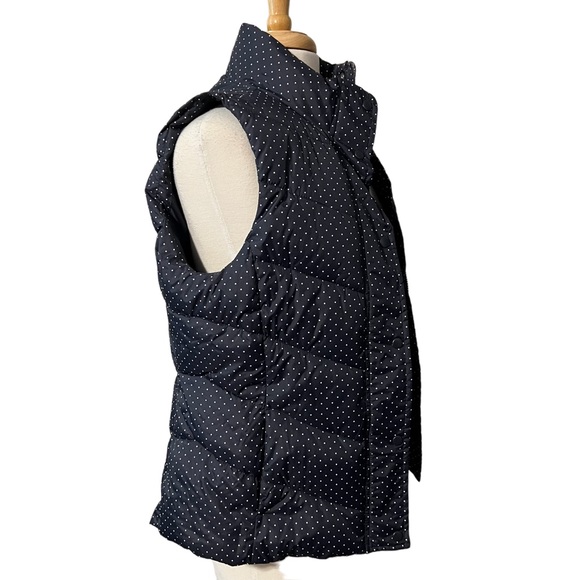 Gap Navy and white polka dot puffer vest small - Picture 3 of 4